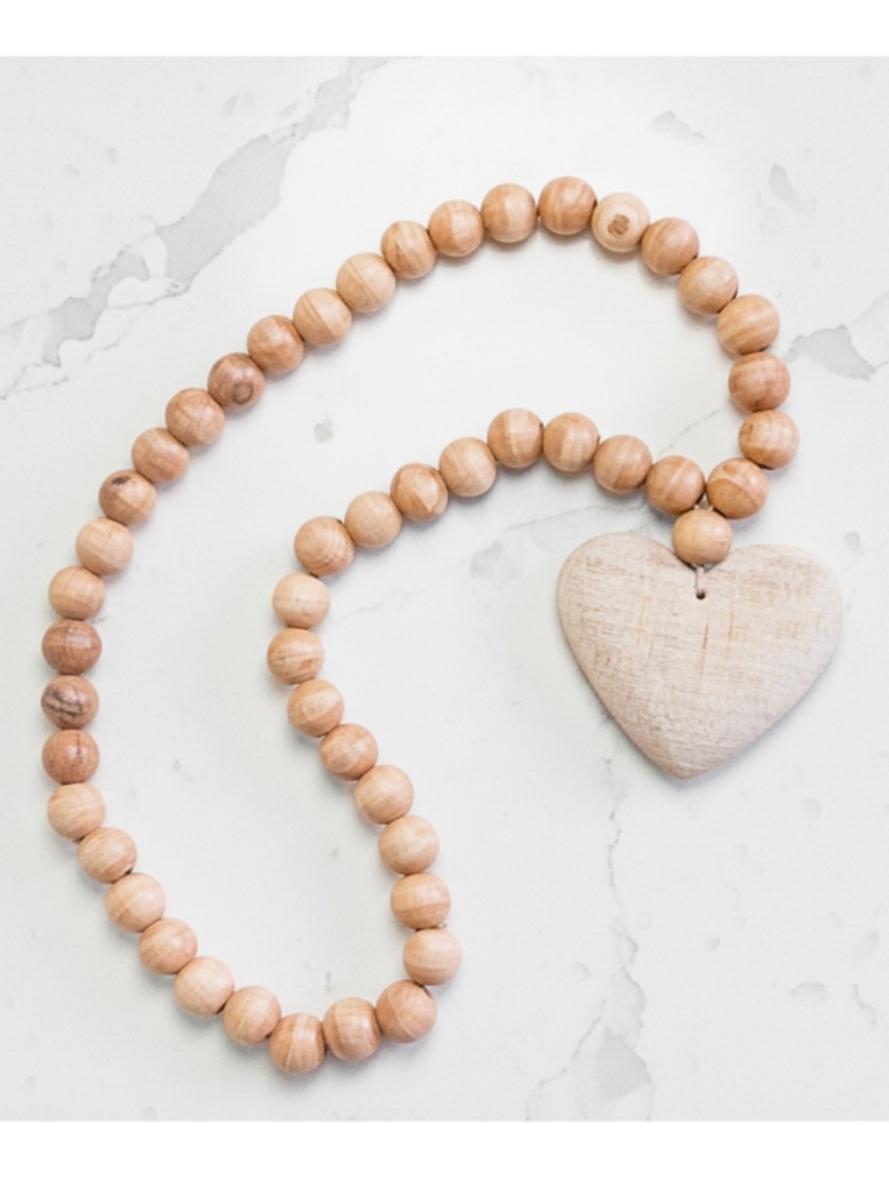 Wooden Heart Bead Garland